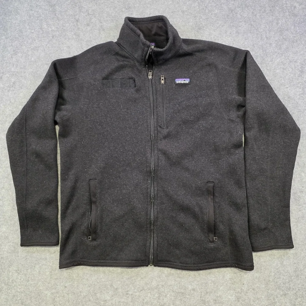 Patagonia Better Sweater Jacket Mens Large Black Full Zip Fleece Veterinarian